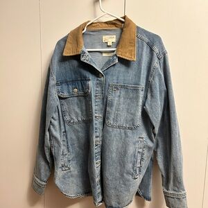 Universal Thread Barn Jacket  Blue Denim Jacket with Tan Corduroy Collar